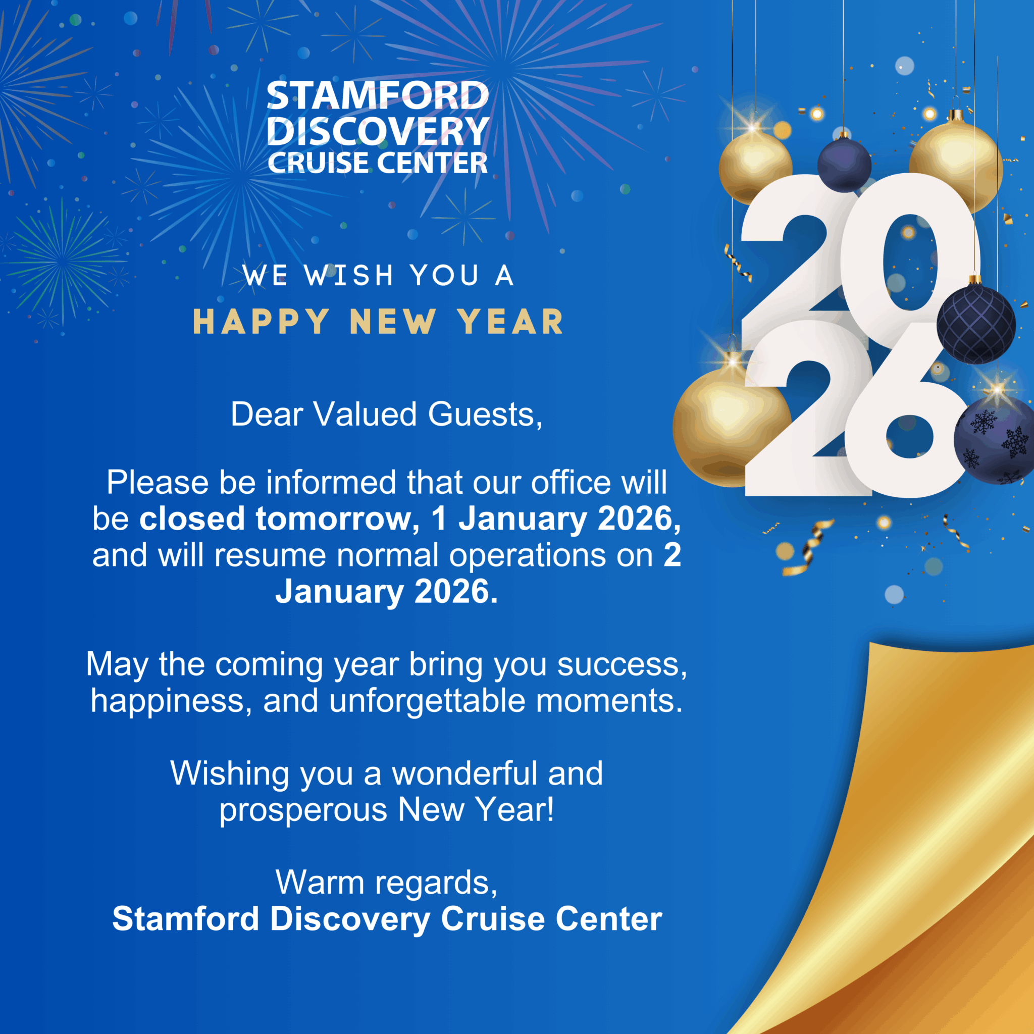 SDCC CHRISTMAS & NEW YEAR OFFICE CLOSED