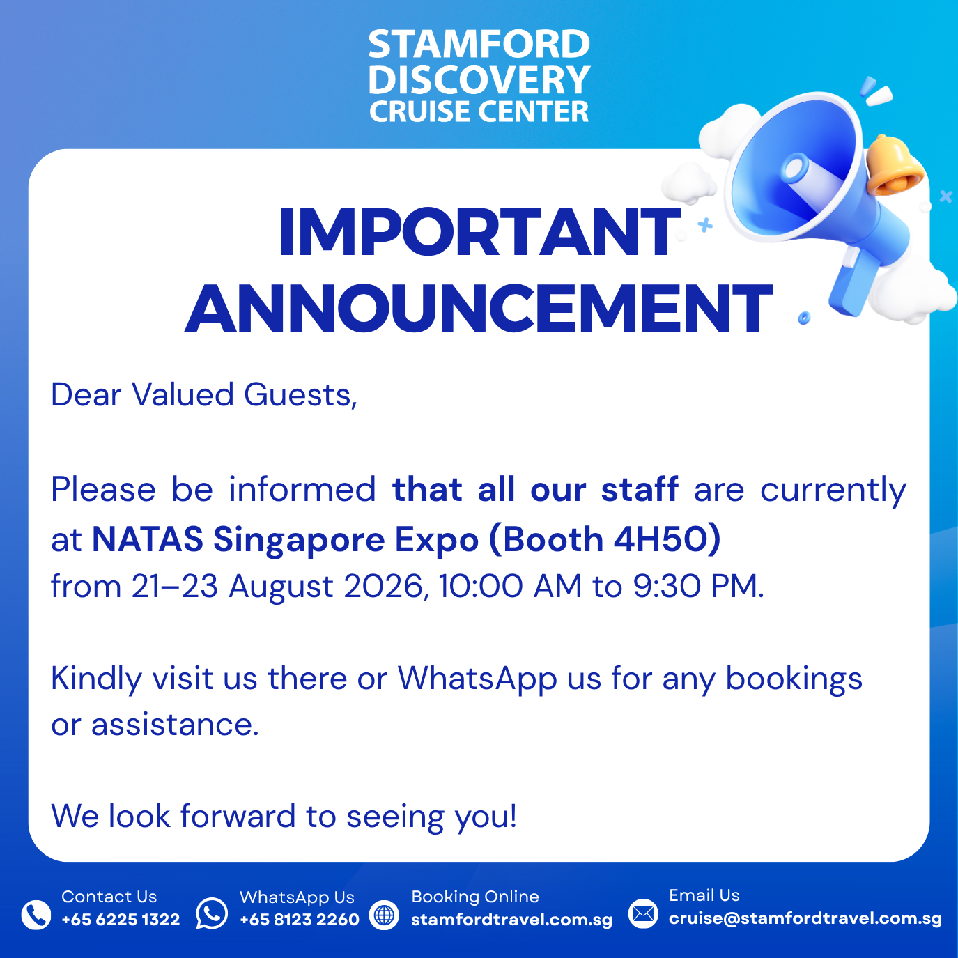 NATAS ANNOUNCEMENT